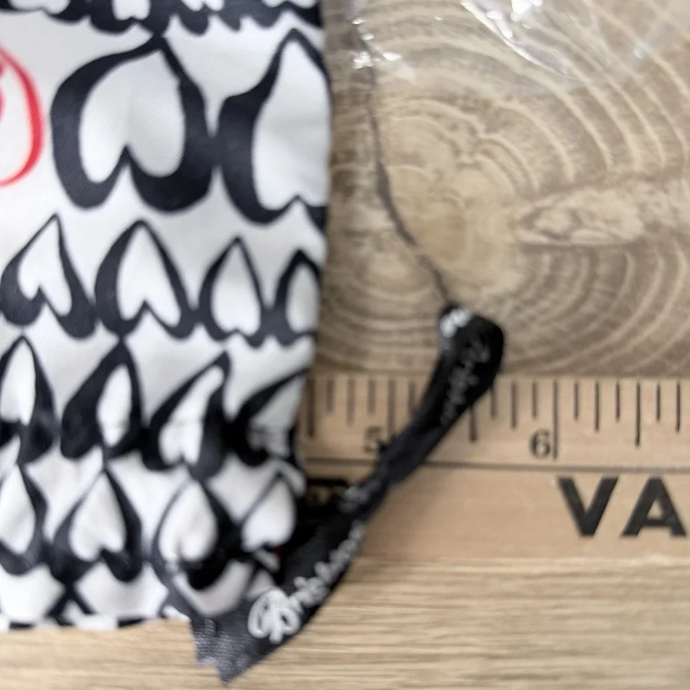 Brighton Hearts Drawstring Bag Jewelry Pouch Travel Storage Gift Black‎ White